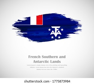 Bandera gruesa pintada de cepillo abstracto para el Día Nacional de las Tierras del Sur y Antártico de Francia
