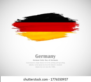 Abstract brush painted grunge flag of Germany country for german unity day of Germany