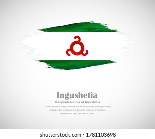 Abstract brush painted grunge flag of Ingushetia country for Independence day of Ingushetia
