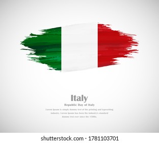 Abstract brush painted grunge flag of Italy country for republic day of Italy