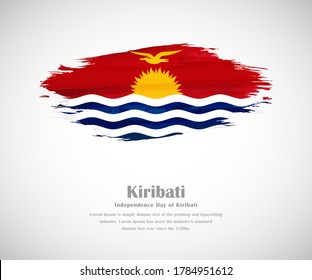 Abstract brush painted grunge flag of Kiribati country for Independence day of Kiribati