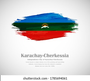 Abstrakte farbige Grunge-Fahne für den Nationalfeiertag Karatschay-Tscherkessia
