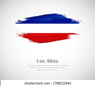 Abstract brush painted grunge flag of Los Altos country for national day of Los Altos