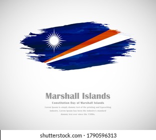 Abstrakte, mit Pinseln gestrichene Grunge-Flagge des Landes der Marshallinseln für den Gründetag der Marshallinseln