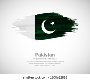 Abstract brush painted grunge flag of Pakistan country for Independence day of Pakistan