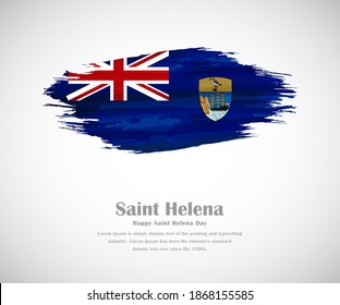 Abstrakter Pinsel gemalt Grunge Flagge des Landes von Saint Helena für den Nationalfeiertag von St. Helena