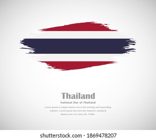 Abstract brush painted grunge flag of Thailand country for national day of Thailand