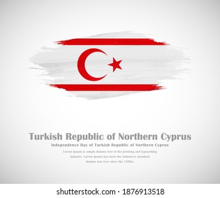 Abstract brush painted grunge flag for Independence day of Turkish Republic of Northern Cyprus