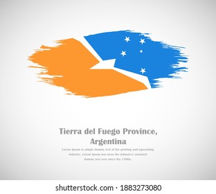 Abstrakte farbige Grunge-Fahne für den Nationalfeiertag der Provinz Tierra del Fuego Argentinien