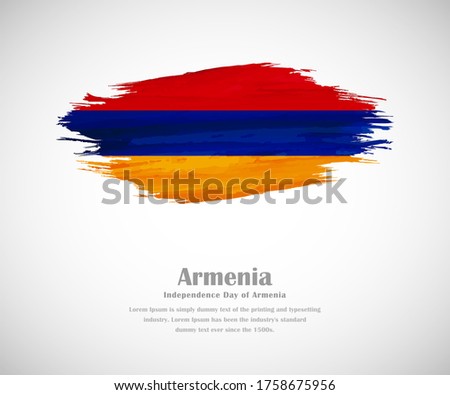 Abstract brush painted grunge flag of Armenia country for Independence day of Armenia