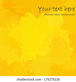 Abstract brush painted yellow background