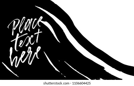 Abstract brush print background in shape of wave with place for your text.