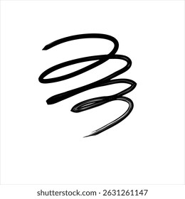 Rabiscos de pincel abstratos - Conjunto de linhas de tinta desenhadas à mão e rabiscos