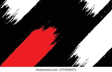 Abstract brush stroke background with bold black and red paint streaks on white. Dynamic modern texture ideal for creative design, poster, banner, artistic background, and expressive graphic layouts.