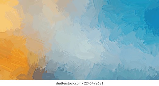 abstract brush stroke blended grunge effect blue mustard gradient background digital illustration