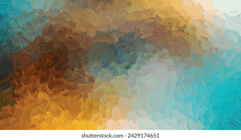 abstract brush stroke blended grunge layered shadow effect waves dark brown faded orange mustard gradient background vector illustration