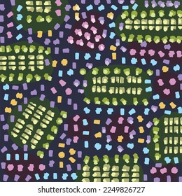 Abstract brush stroke blobs shape simple flat multicolored vector background with simple flat art style and colors. Decorative wallpaper.