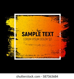 Abstract Brush Stroke Designs Texture with Frame. Can be used for Invitation, Greeting Card, Poster Design Templates. Vector Illustration 