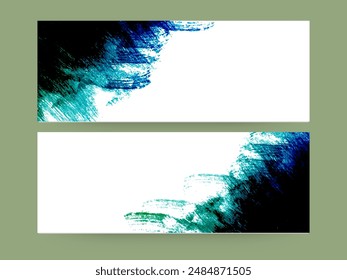 Abstract Brush Stroke Effect Social Media Banner or Header Set with Copy Space.