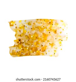 Abstract brush stroke with golden texture and glitter. Design element for banner, poster, packaging, postcard, web design. Hand Drawn vector illustration.