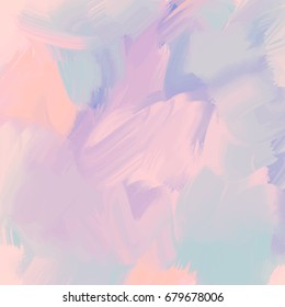 Abstract brush stroke hand-drawn background, picturesque oil painting, vector illustration with colorful rainbow palette