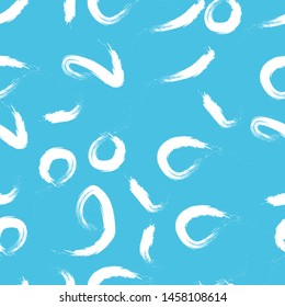 abstract brush stroke organic shape seamless pattern vector ink stroke blue and white