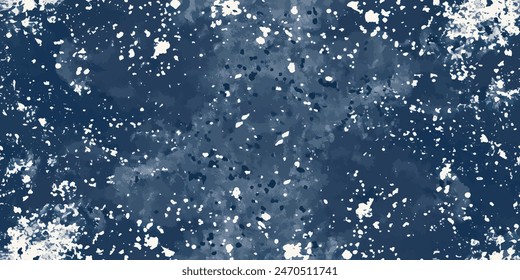 Abstract brush stroke painting Blue and white brush seamless pattern Dirty blue, navy pattern. Gruge texture seamless background. 