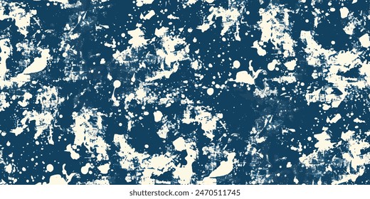 Abstract brush stroke painting Blue and white brush seamless pattern Dirty blue, navy pattern. Gruge texture seamless background. 
