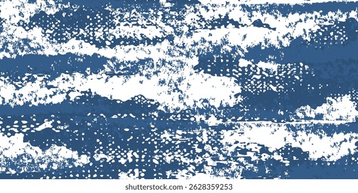 Abstract brush stroke painting Blue and white brush seamless pattern Dirty blue, navy pattern. Gruge texture seamless background. 