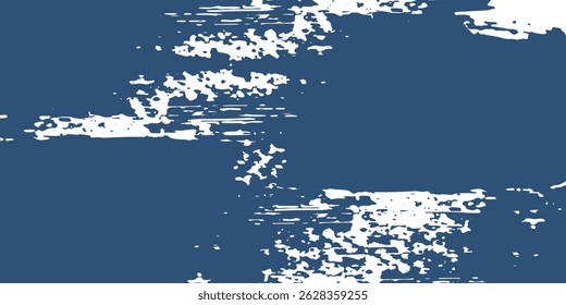 Abstract brush stroke painting Blue and white brush seamless pattern Dirty blue, navy pattern. Gruge texture seamless background. 