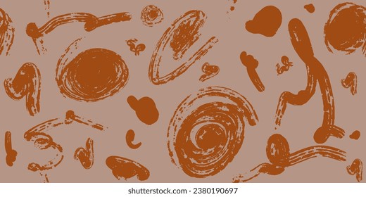 Abstract brush stroke painting seamless pattern illustration. Modern paint line background. Messy graffiti sketch wallpaper print, rough hand drawn texture.
