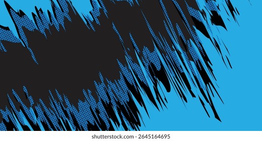 Abstract brush stroke painting Seamless black, gray and white brush pattern on blue background. Seamless grunge texture background.
