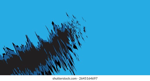 Abstract brush stroke painting Seamless black, gray and white brush pattern on blue background. Seamless grunge texture background.