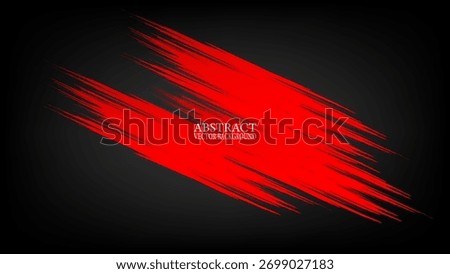 Abstract brush, stroke, Red grunge brush stroke on dark black background. Modern graphic design element, perfect for posters 