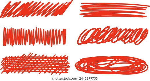 Abstract brush stroke underline. Marker scribbles set. Doodle hand drawn. Vector illustration.