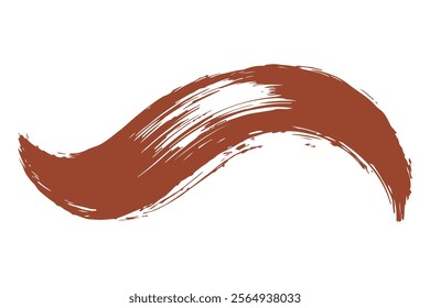 Abstract brush stroke in warm terracotta color, perfect for beauty product packaging.