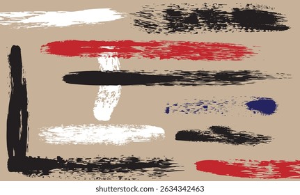 Abstract Brush Strokes Backgroung in Colors. Graphic design elements and resources vector art