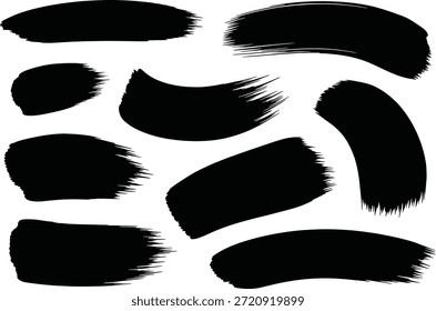 Abstract brush strokes in black isolated on white background, Vector