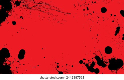 Abstract brush strokes black and red background. Eps10 vector