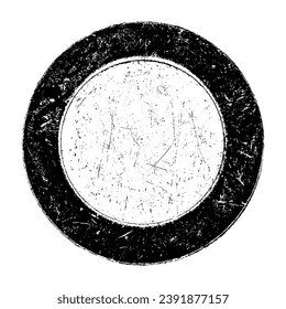 Ataques abstractos de pincel. Forma redondeada de textura de sello negro aislada sobre fondo blanco. Elementos de diseño de textura de color gris. Ilustración vectorial, eps 10.