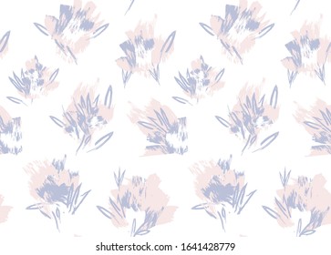 Abstract Brush Strokes Floral Seamless Pattern for fashion prints, patterns, backgrounds