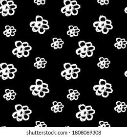 Abstract brush strokes floral seamless pattern with Black and white colors for fashion prints, patterns, textile, wrapping and backgrounds.