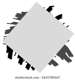 Abstract brush strokes with frame, sales banner 