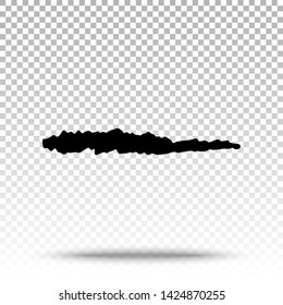 Abstract Brush Strokes Isolated on Transparent Background. Vector Hand Drawn Pencil Scratch Design Elements. Grunge Ink Texture. Grunge Shapes and Lines.