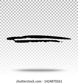 Abstract Brush Strokes Isolated on Transparent Background. Vector Hand Drawn Pencil Scratch Design Elements. Grunge Ink Texture. Grunge Shapes and Lines.