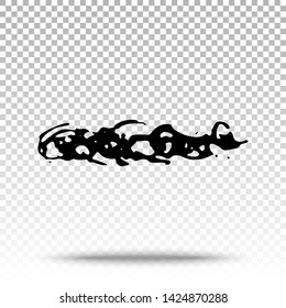 Abstract Brush Strokes Isolated on Transparent Background. Vector Hand Drawn Pencil Scratch Design Elements. Grunge Ink Texture. Grunge Shapes and Lines.