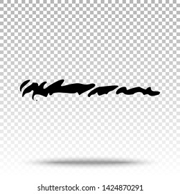 Abstract Brush Strokes Isolated on Transparent Background. Vector Hand Drawn Pencil Scratch Design Elements. Grunge Ink Texture. Grunge Shapes and Lines.
