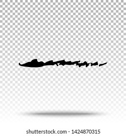 Abstract Brush Strokes Isolated on Transparent Background. Vector Hand Drawn Pencil Scratch Design Elements. Grunge Ink Texture. Grunge Shapes and Lines.