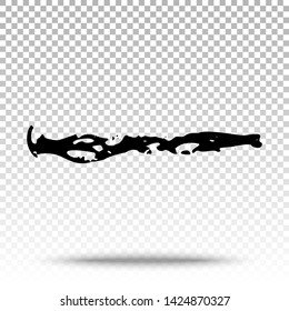 Abstract Brush Strokes Isolated on Transparent Background. Vector Hand Drawn Pencil Scratch Design Elements. Grunge Ink Texture. Grunge Shapes and Lines.