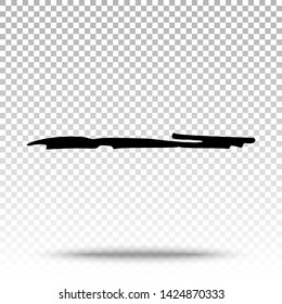 Abstract Brush Strokes Isolated on Transparent Background. Vector Hand Drawn Pencil Scratch Design Elements. Grunge Ink Texture. Grunge Shapes and Lines.